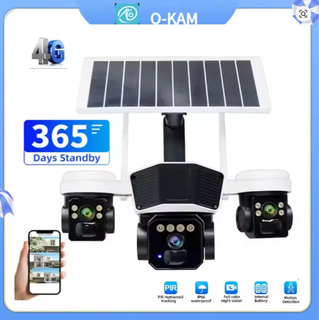 دوربین مداربسته پنل خورشیدی سه موتورهOKAMPROمدلSF4-OKAM 4GTl3 PTZ 15MP